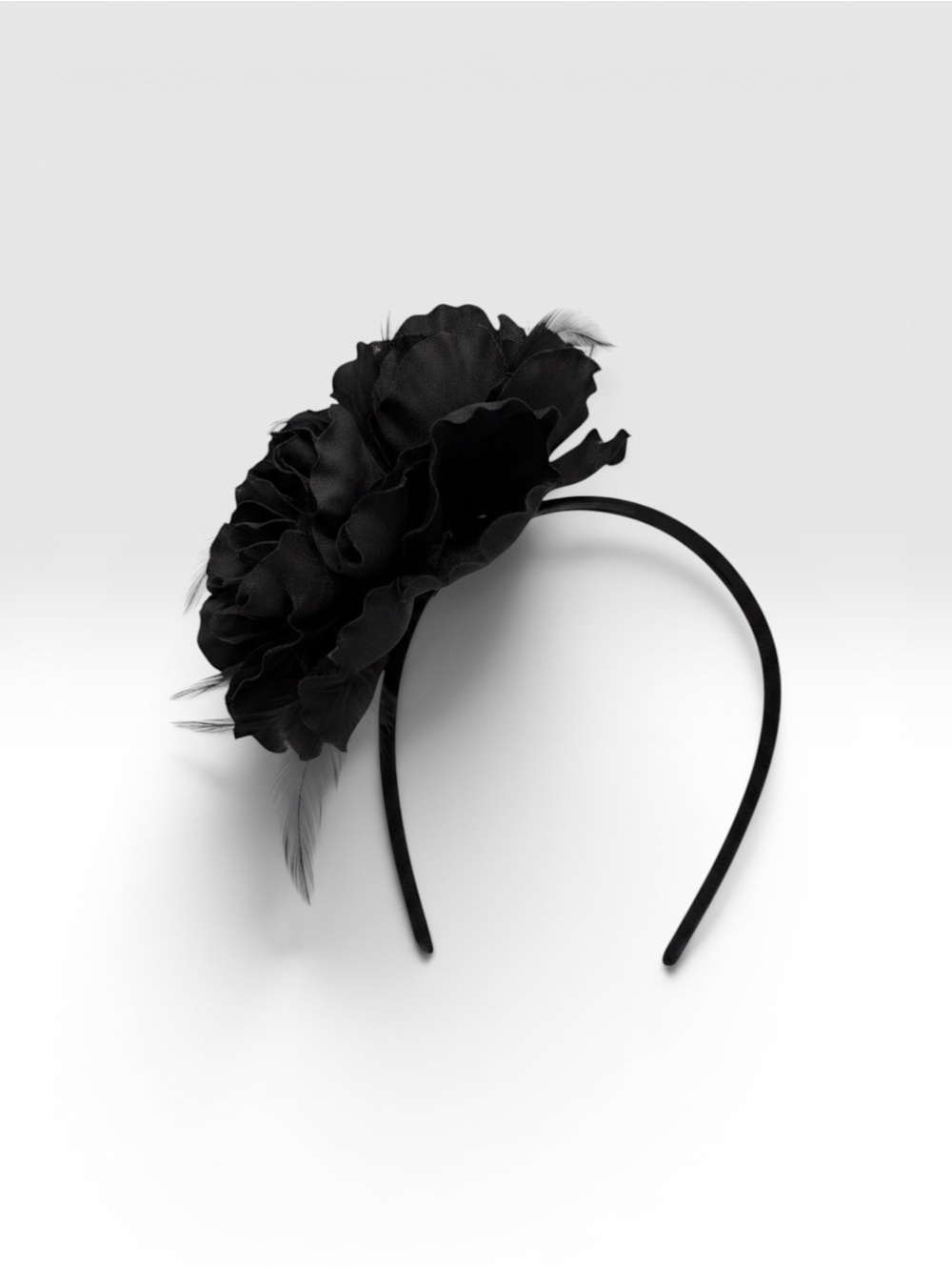 Elegant Black Floral Headband NWOT
